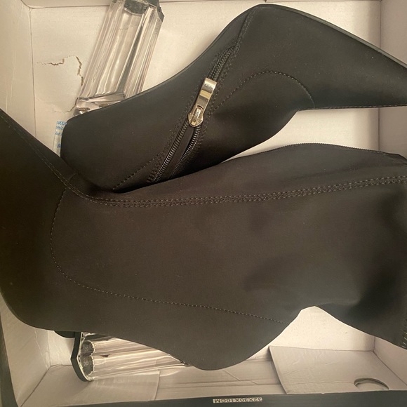 PLT Black Clear High Heel Sock Boot - Picture 5 of 7